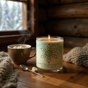 Bath & Body Works Peppermimt Hot Chocolate Scented Candle 7 oz Single Wick